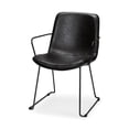 thumbnail image 2 of Pemberly Row Black Faux-Leather Dining Chair with Black Iron Frame, 2 of 8