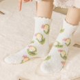 thumbnail image 4 of Winter Stocking Stocking Lady Stocking Striped Candy Coloured Coral Stocking With Thick Warm Floor, 4 of 5