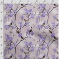 thumbnail image 3 of Soimoi Bird & Flowers Printed Cotton Fleece Fabric By The Yard Sewing DIY Stretch Fabric 56 Inches Wide WarmFabric For Hats, Coats, Gloves, Blankets-Violet, 3 of 5