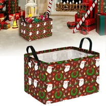 Christmas Snack Basket, Christmas Storage Bag, Large Christmas Gfit Basket, Clothes Storage Basket, Ideal for Organizing Gifts, Holiday Decor(9.06×12.9×7.09 Inch )