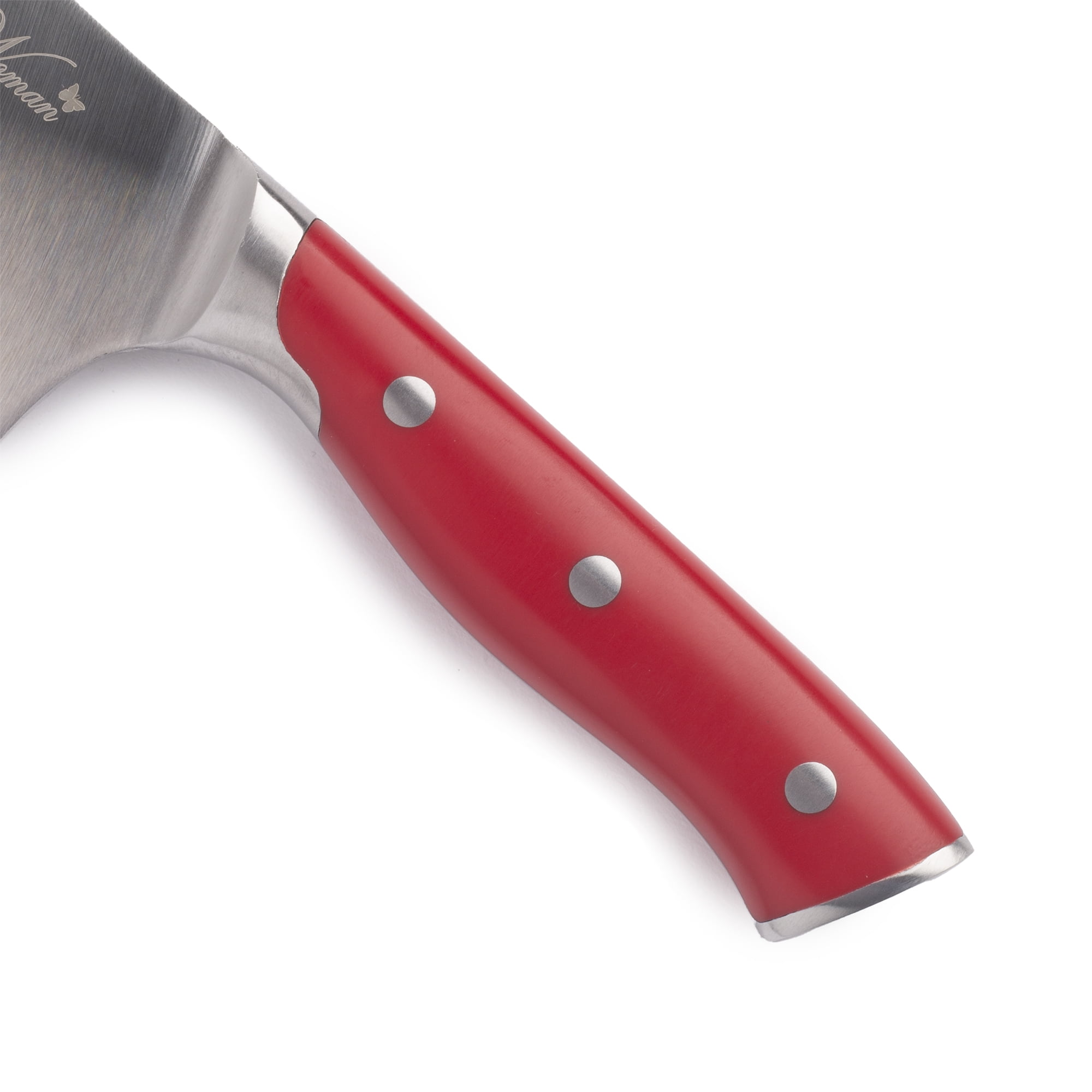 8 Inch Chef Knife with a Red Granite Handle, a Garnet Colored Cubic  Zirconia Stone at the Back of the Knife and Brass and Stainless Steel  Decorative Rings : Craftstone Knives