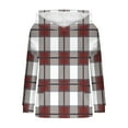 thumbnail image 6 of Brondbend Hoodies for Women Womens Pullover Long Sleeved Pocket Pullover Plaid Comfortable Oversized Tops Ladies Climb Mountains Fall Winter Wear Wine, 6 of 6