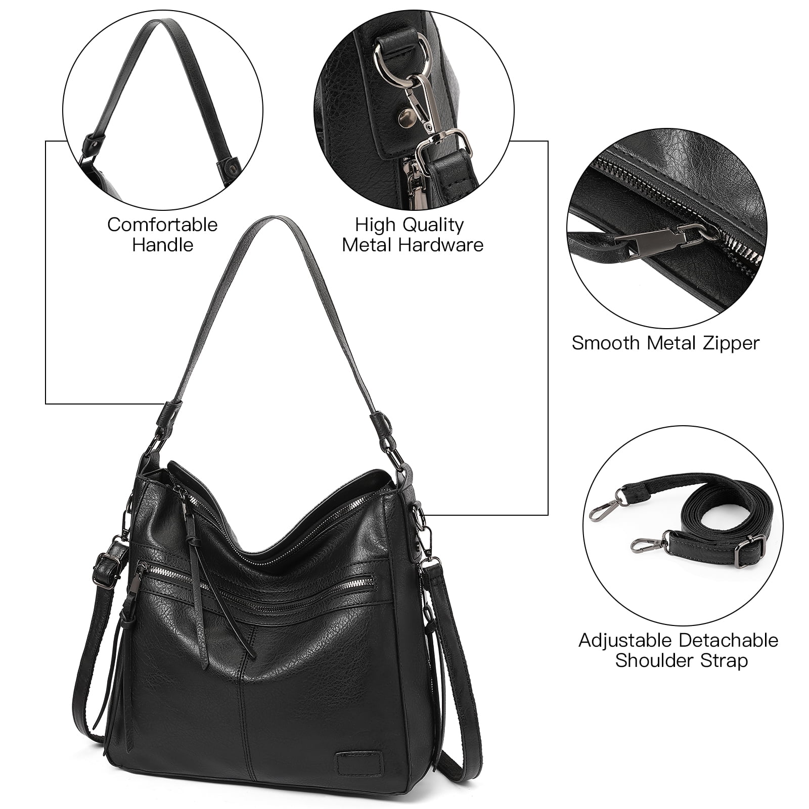 SENDEFN Women Tote Bag Handbags Leather Fashion Hobo Shoulder Bags with Adjustable Shoulder Strap