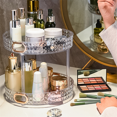thumbnail image 3 of Rotating Cosmetic Storage Box Makeup Organizer Ins Desktop Finishing Perfume Tray Bathroom Skin Care Products Rack S A, 3 of 6