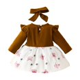 thumbnail image 2 of Baby Girls Infant Cute Cartoon Fox Pattern Dress With Headband 2-Piece Set, 2 of 9