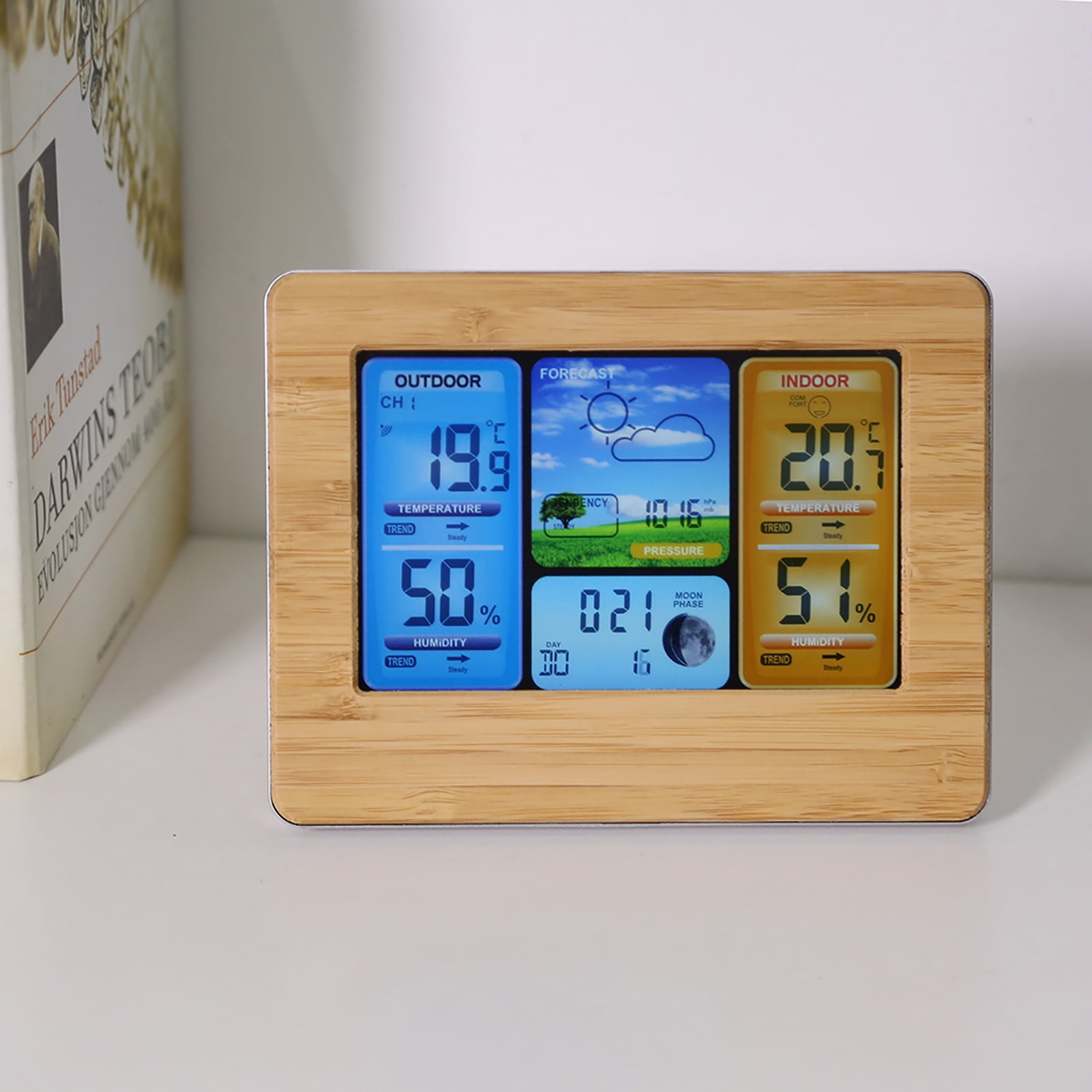 FLOUREN Large Screen Weather Station with Barometer In/Outdoor