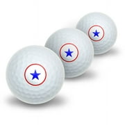 Blue Star Flag One 1 War Mother Service Novelty Golf Balls, 3pk
