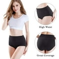 thumbnail image 2 of Women's High Waisted Cotton Underwear Ladies Soft Full Briefs Panties Multipack, 2 of 12