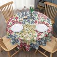 thumbnail image 3 of Pioneer Flower Floral Print Pattern Round Tablecloth 60"x60",Wrinkle Wipeable Table Cloth for Kitchen Dining Room Picnic Patio Party, 3 of 6