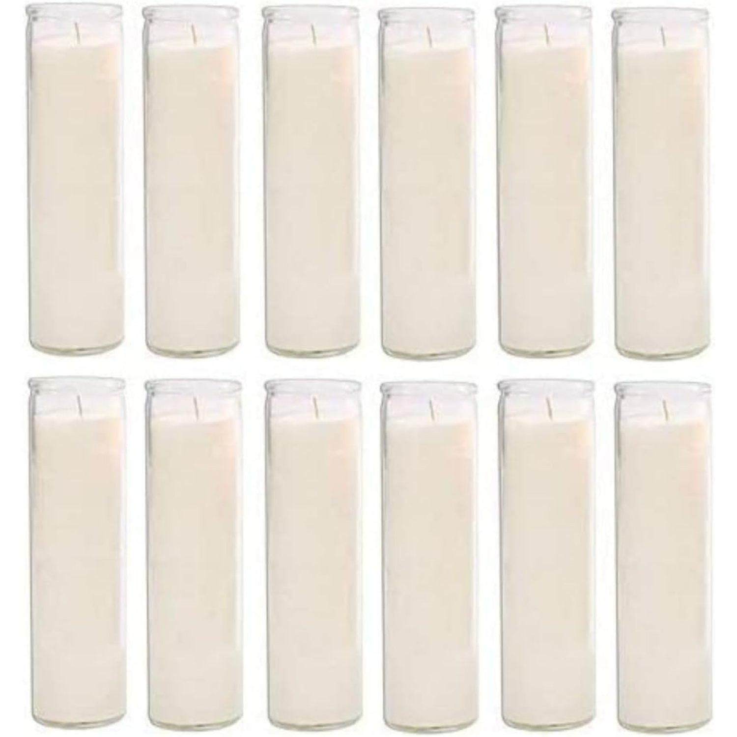Glass Assorted Religious Candle, White, Case of 12 (1)