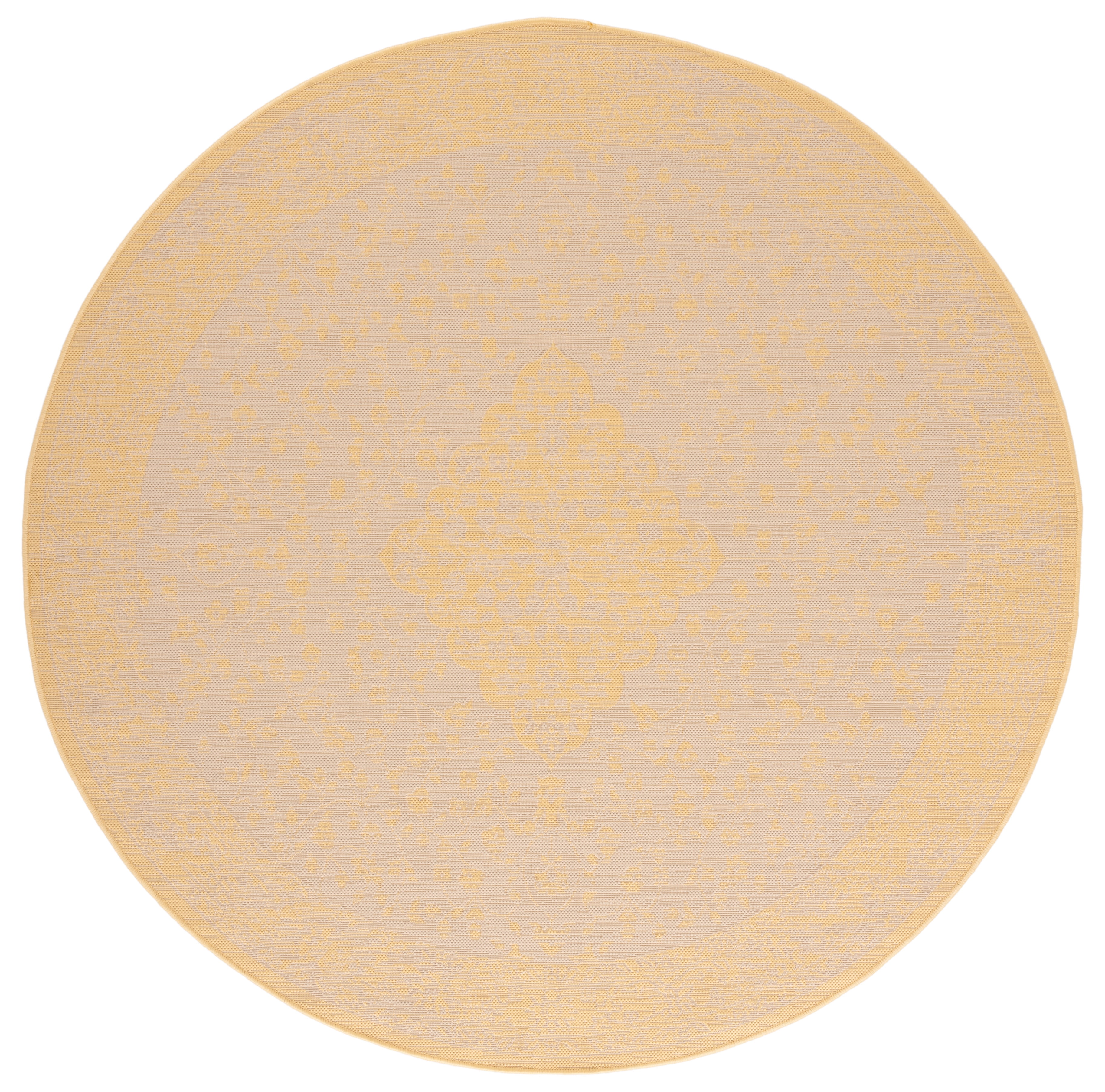 Safavieh Courtyard Layne Medallion Indoor/Outdoor Area Rug, Beige/Gold, 6'7" x 6'7" Round