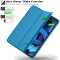 thumbnail image 3 of Funda para iPad Air 4 2020 - Funda para iPad Air de 4ta generación de 10,9 pulgadas, cubierta delgada y liviana con parte posterior dura esmerilada translúcida [compatible con Touch ID] (azul pav, 3 of 5