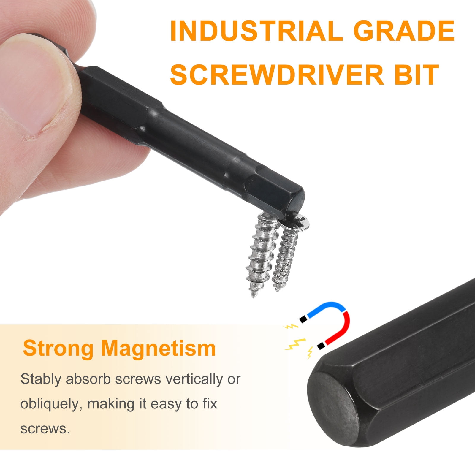 Uxcell 15pcs Hex Head Wrench Drill Bit 8mm(H8) Metric 1/4" Hex Shank 4"(100mm) Length S3 Steel Magnetic Impact Drivers Screwdriver Bit Industrial Grade Hexagon Electric Drill Bits