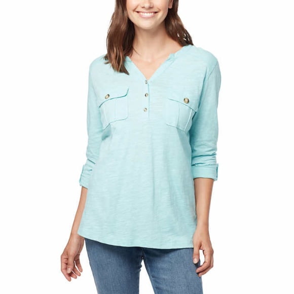 Gloria Vanderbilt Gloria Vanderbilt Women's Knit Shirt Top Sea Foam / Blue, XLarge NEW