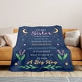 thumbnail image 3 of Sisters Best Friends Encouragement Wishes Everlasting Bond Blue Theme Fleece Blanket Sofa Bed Travel Camping Polyester Throw Shipped From USA Soft Warm Comfortable Flannel Blanket Gift, 3 of 9