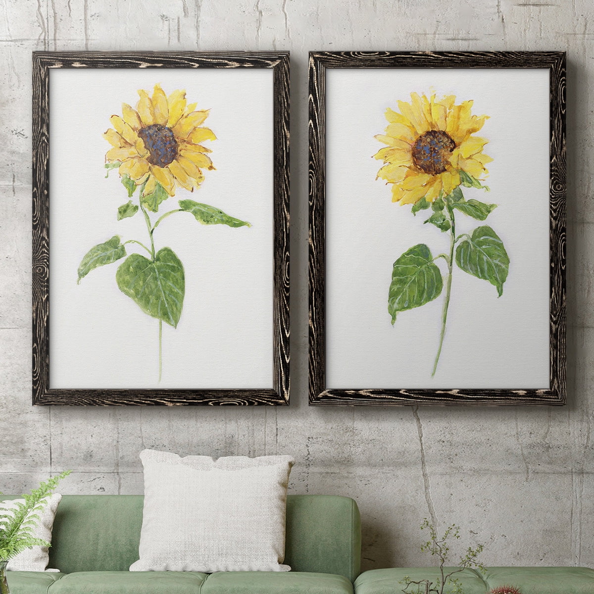 Sunflower I - Premium Framed Canvas 2 Piece Set - Ready to Hang