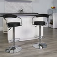 thumbnail image 2 of Flash Furniture Cruz Contemporary Black Vinyl Adjustable Height Barstool with Arms and Chrome Base, 2 of 6