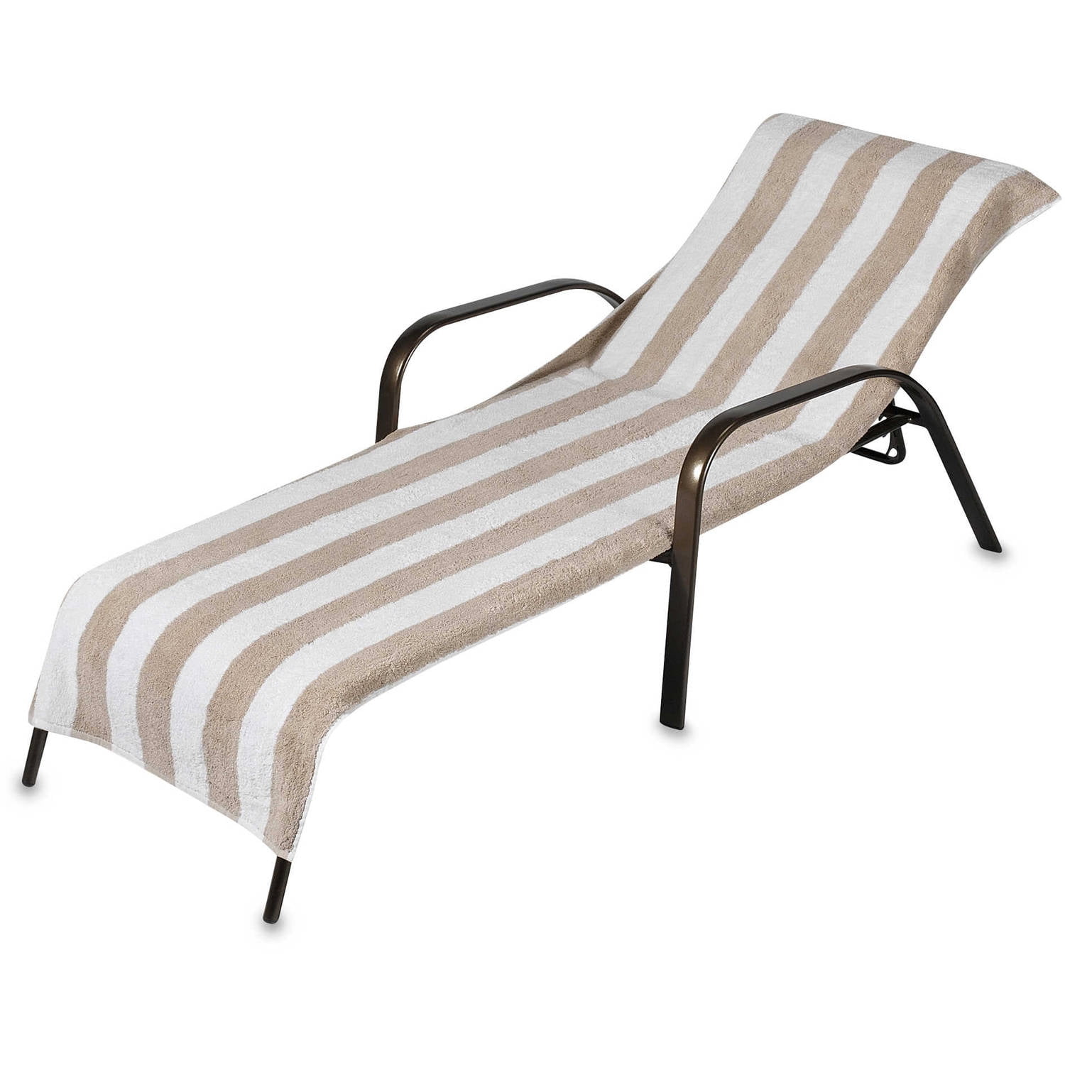 Beach Towel Style Terry Stripe Chaise Lounge Cover, 28