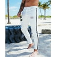 thumbnail image 2 of Men Skinny Ripped Jeans, Destroyed Fashion Comfy Stretch Stripe Trim Denim Pants, 2 of 6