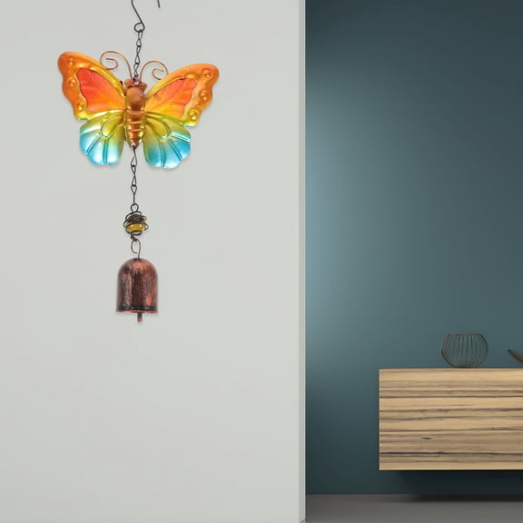 Moluckfu Metal Butterfly Wind Chime Assorted Colors Garden and Balcony Decor