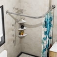 thumbnail image 4 of Stainless U Shaped Bathroom Bathtub Corner Shower Curtain Rod Rack  Size Adjustable (U Shaped   Length on both sides  width, 4 of 5
