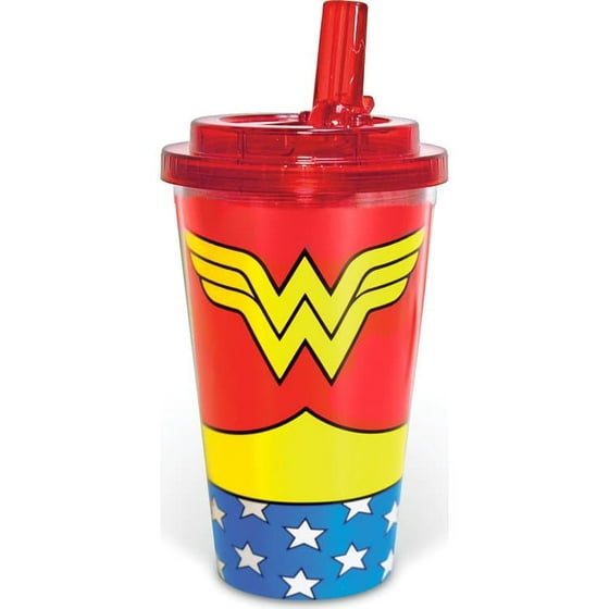 Wonder Woman Flip Straw Cold Cup Com