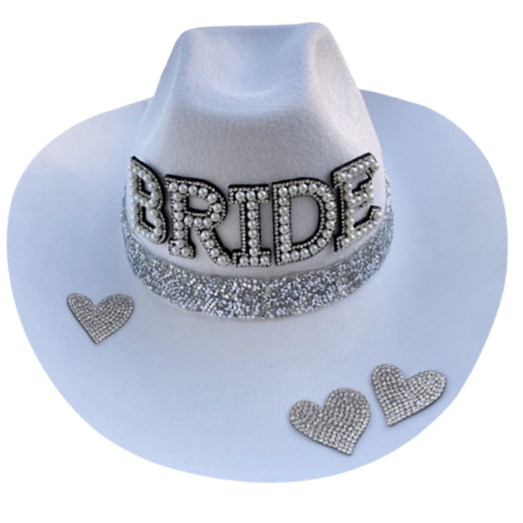 YUUZONE Bride Cowgirl Hat Bride Hat Bride Cowboy Hat Bridal Party Hat ...