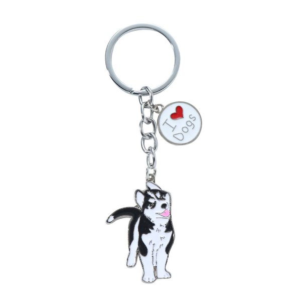 1pc lindo perro de aleación llavero colgante lindo perro llavero accesorios para niños amante del perro