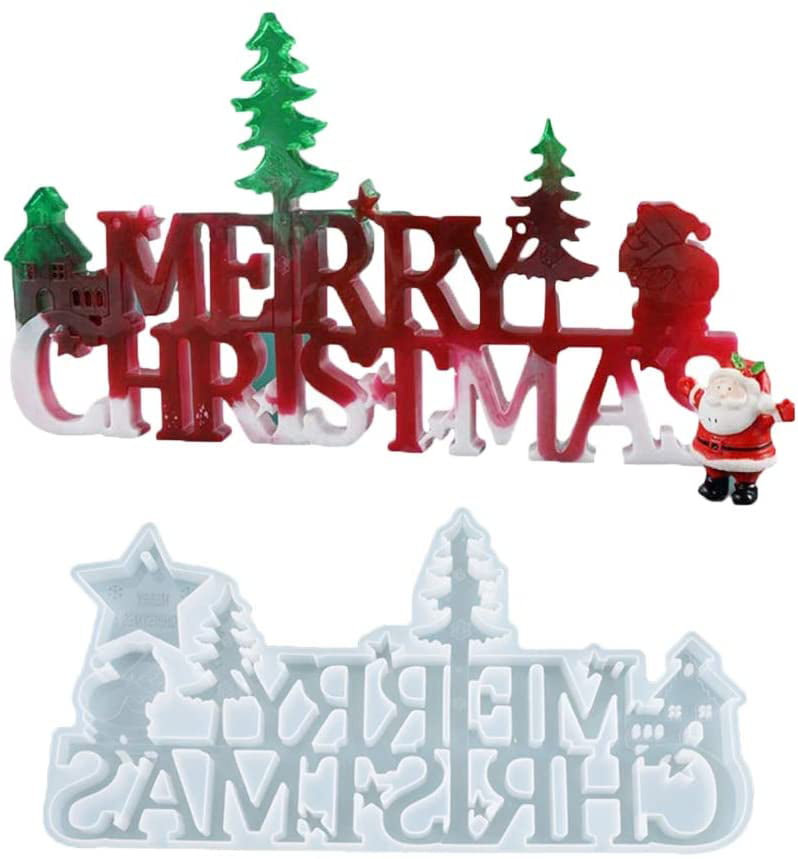 Merry Christmas Silicone Jewelry Casting Mold Resin Epoxy Mould Craft Decor Tool