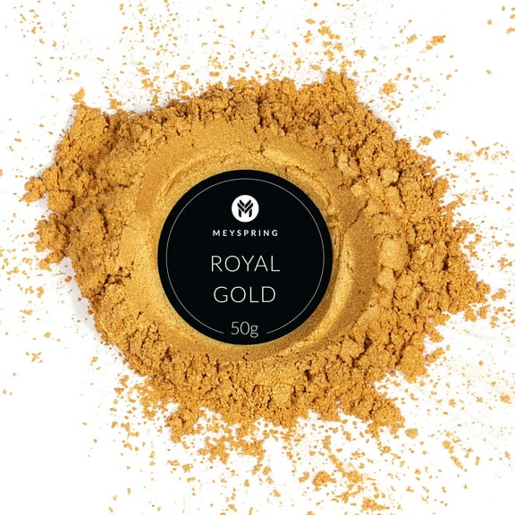 MEYSPRING Mica Pigment Powder for Epoxy Resin Art and Kintsugi Repair Royal Gold 50 gm