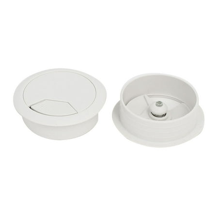 Computer Desk Plastic Round Grommet Wire Cable Hole Covers White