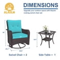 thumbnail image 3 of ALAULM 3 Pieces Patio Furniture Set, Outdoor Swivel Gliders Rocker, Wicker Patio Bistro Set with Rattan Rocking Chair for Porch Deck Backyard (Blue), 3 of 7