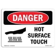 thumbnail image 1 of SignMission OS-DS-A-710-L-1363 7 x 10 Po Signe de Danger OSHA - Surface Chaude Ne Pas Toucher, 1 of 1