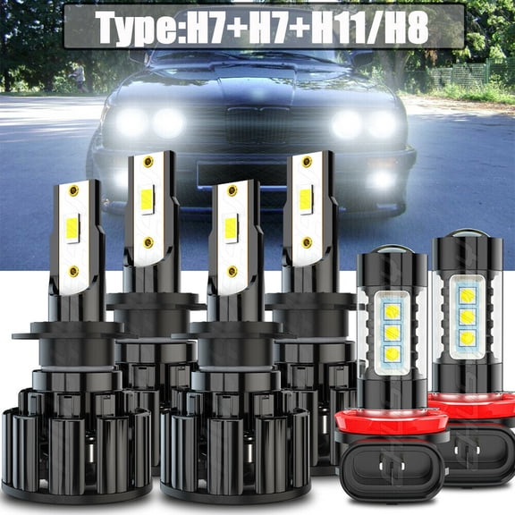 For Hyundai Sonata 2011-2014 - 6x 110W Plug&Play Combo LED Headlight Fog Light Bulbs Kit 6000K White