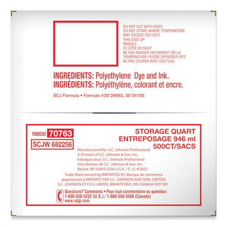 Double Zipper Storage Bags, 1 qt, 1.75 mil, 7 Double Zipper Storage Bags, 1 qt, 1.75 mil, 7