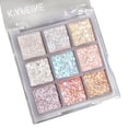 thumbnail image 1 of KAPEINE 9-Color Glitter Eyeshadow Palette Shimmer Eyeshadow Smooth Eye Makeup Sparkling, 1 of 8
