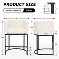 thumbnail image 2 of ClinQ 26" Counter Height Bar Stools Set of 3, PU Leather Barrel Bar Chairs with Back and Arms for Kitchen Island, White, 2 of 14