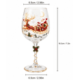 thumbnail image 3 of Night Scene Santa Reindeer Stemmed Wine Glass, Snowflake Accent Goblet, Artistic Holiday Drinkware for Home Christmas Party Gift, 3 of 6