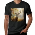 thumbnail image 2 of Wild animal elk pattern casual short sleeved men's and women's spring/summer casual top T-shirt, pure cotton short sleeved, click to choose size, 2 of 4