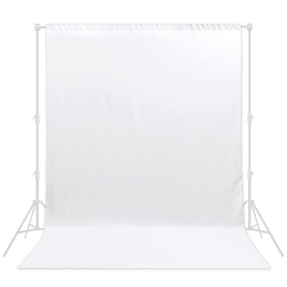 8x10ft White Backdrop for Photoshoot - Photography Muslin Curtain for Streaming,Zoom,Photo Booth,Video Recording and Parties