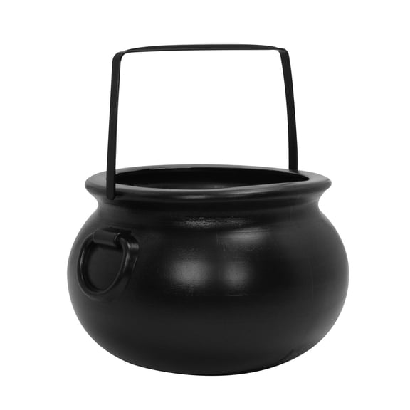 Large Cauldron Trick-or-Treat Pail, Black, 14", Halloween by Way To Celebrate