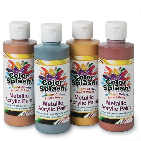 UPC: 0840614116229 | Color Splash!® Metallic Acrylic Paint Assortment  8 oz. (Set of 4)