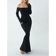 thumbnail image 2 of KelaJuan Womenacute;s Off Shoulder Bodycon Dress, Long Sleeve Solid Color Cocktail Party Dress Formal Outfit, 2 of 6