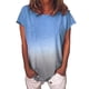 thumbnail image 4 of Gibobby Blusas Manga Larga Para Mujer Camiseta de manga corta suelta 3D de manga corta grande con estampado de verano para mujer（Azul， XXXL), 4 of 5