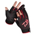 thumbnail image 2 of Pesca Guante de pesca de flecha unisex con corte de 3 dedos Guantes de pesca antideslizantes (negro rojo), 2 of 7