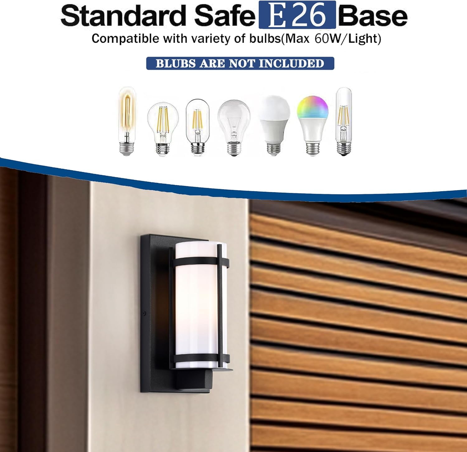 ASHOP Modern Outdoor Wall Light Fixtures with Acrylic Shade for Exterior House Garage Patio