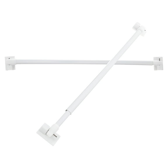 XIBUFE 2026 New 2 Pcs Tension Curtain Rod Outfit Hangers Magnet Curtain Rod Double Curtain Rod Curtain Tension Rods Screen Rod Curtain Rod Adjustable for Window,Door,Closet,Room White Plastic