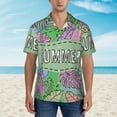 thumbnail image 2 of Vsdgher Summer Print Men's Hawaiian Shirts Button Down Tropical Holiday Beach Shirts Vacation Clothes,X-Large, 2 of 7
