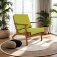 thumbnail image 4 of Linen Lounge Chair | Lumbar Support in Mid - Century Rooms | Solid Wood & Foam Cushion | Quick & Easy Assembly, 4 of 4