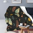 thumbnail image 4 of LNWH Moths Leaves Seamless Floral Pattern Throw Blanket, Flannel Sofa Blankets for All Seasons, 50"x40", 4 of 8